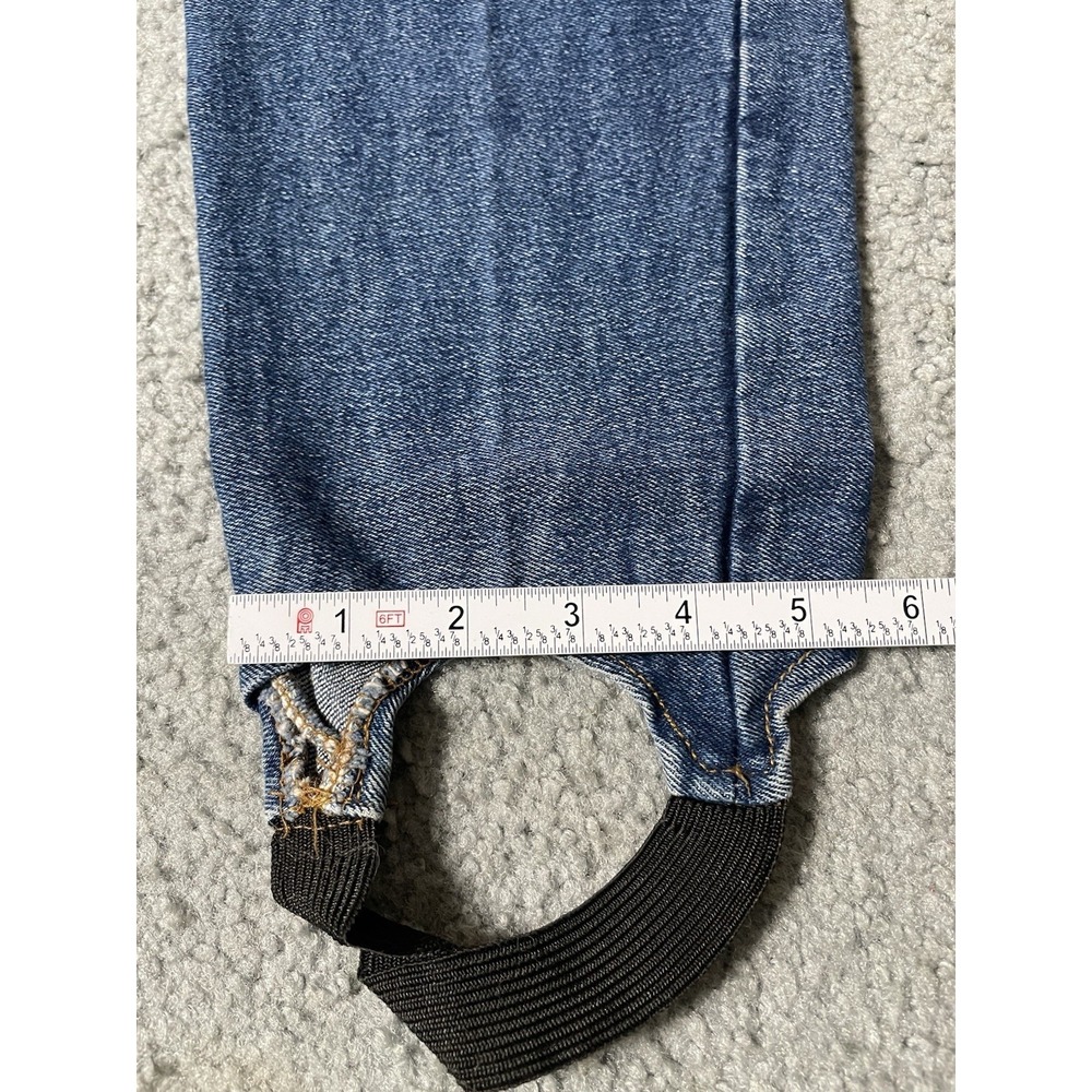 Vtg 80s Match High Waist Stirrup Jeans Sz 10 Blue Denim Medium Washed Foot Strap - Picture 8 of 11